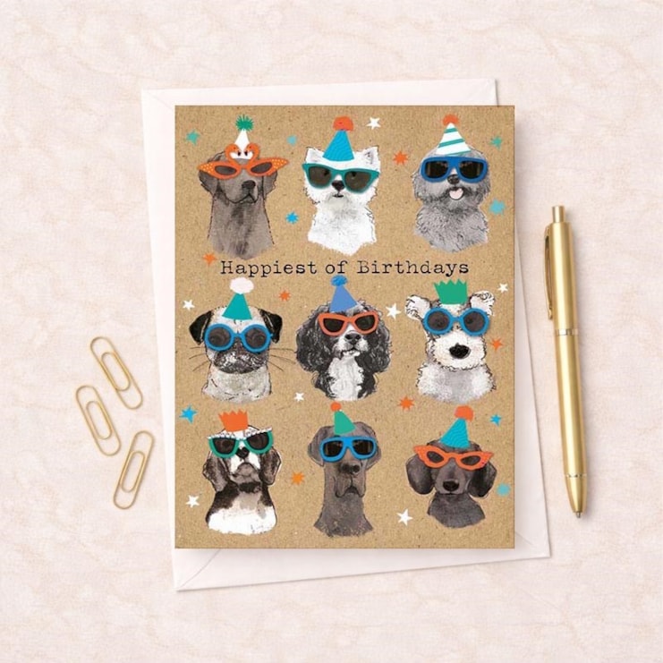 Large Birthday Card - Happiest Of Birthdays Dogs Large Birthday Card - Happiest Of Birthdays Dogs
