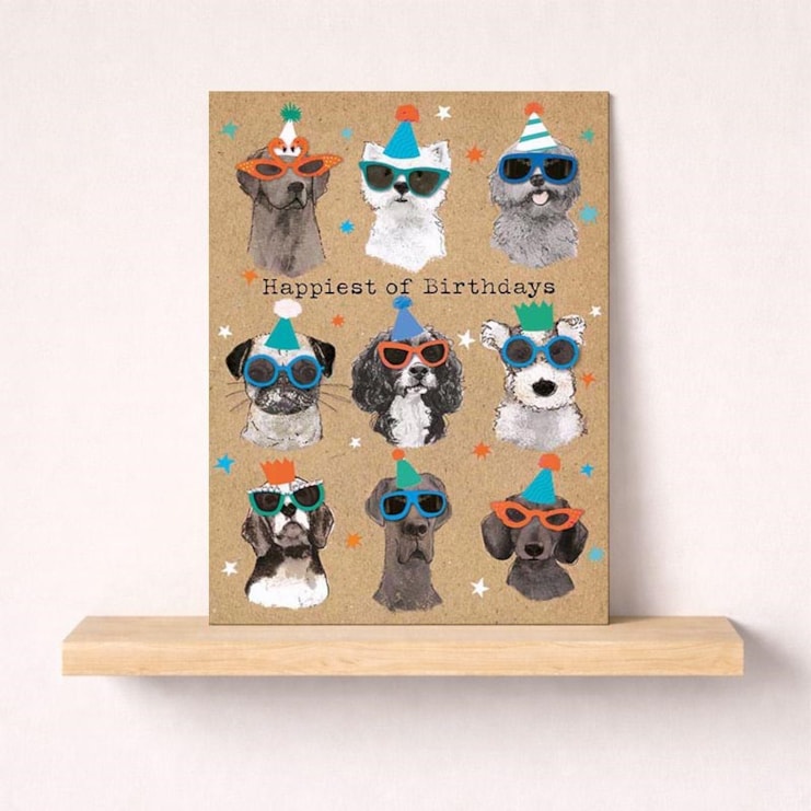 Large Birthday Card - Happiest Of Birthdays Dogs