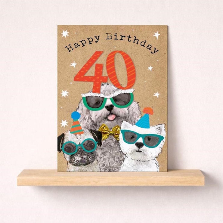 Large Age 40 Birthday Card - Dogs Large Age 40 Birthday Card - Dogs