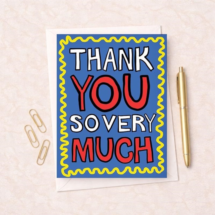 Large Thank You Card - Thank You So Very Much Large Thank You Card - Thank You So Very Much