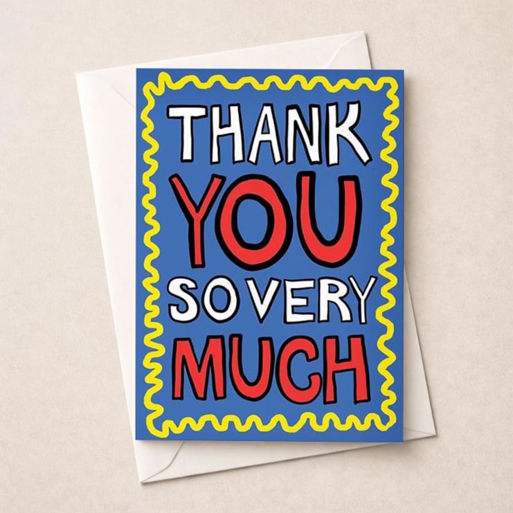Large Thank You Card - Thank You So Very Much Large Thank You Card - Thank You So Very Much