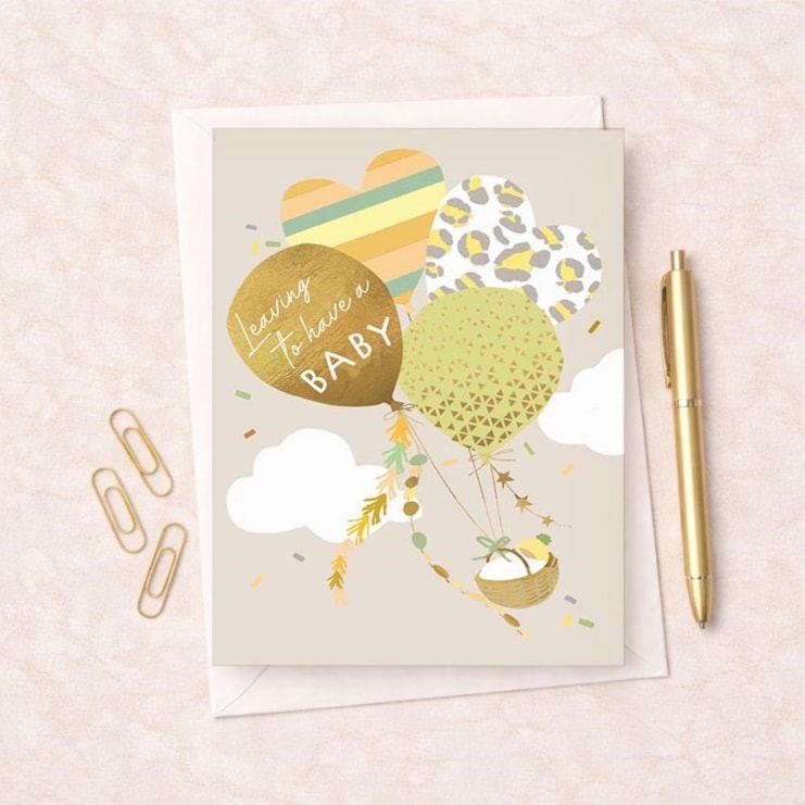 Large Leaving For A Baby Card - Balloon Delivery Large Leaving For A Baby Card - Balloon Delivery
