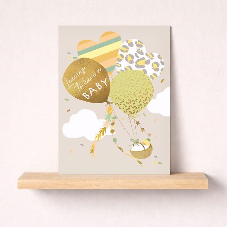 Large Leaving For A Baby Card - Balloon Delivery