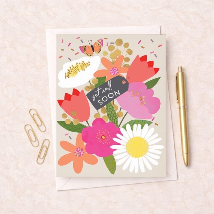 Large Get Well Soon Card - Flowers