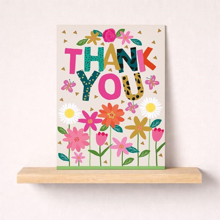 Large Thank You Card - Flowers Large Thank You Card - Flowers