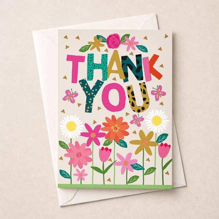Large Thank You Card - Flowers