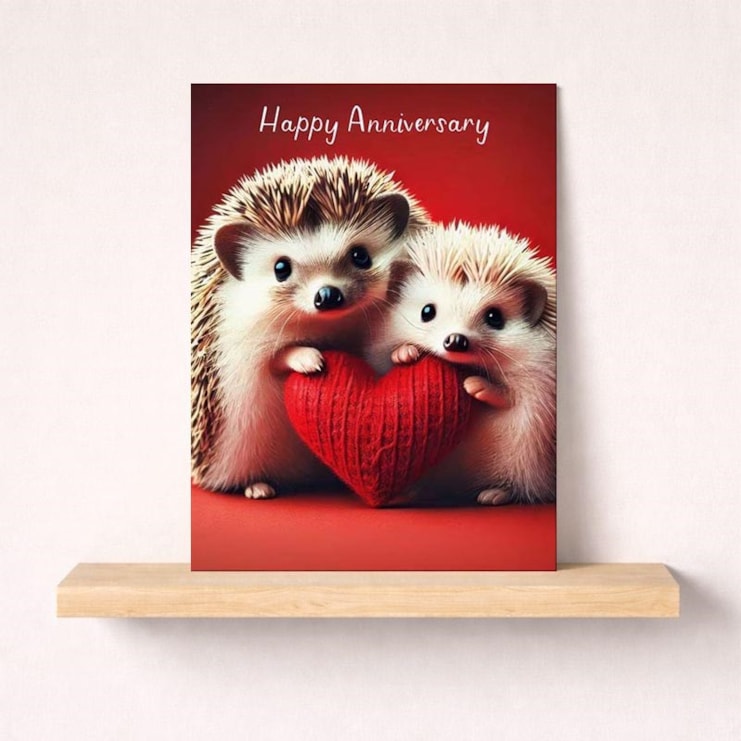 Large Anniversary Card - Hedgehogs