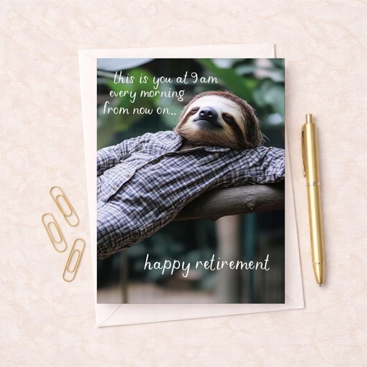 Large Retirement Card - Lazing Sloth Large Retirement Card - Lazing Sloth
