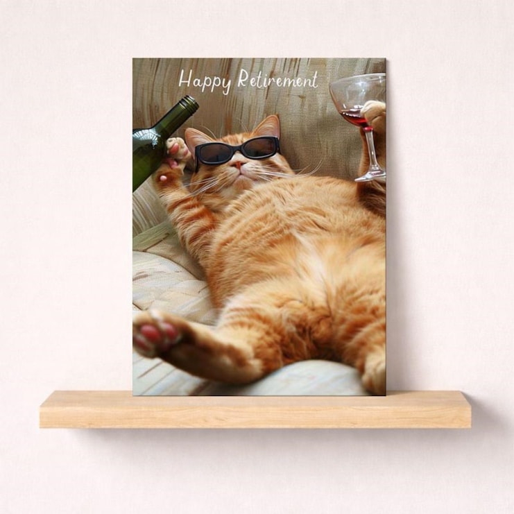 Large Retirement Card - Lounging Cat