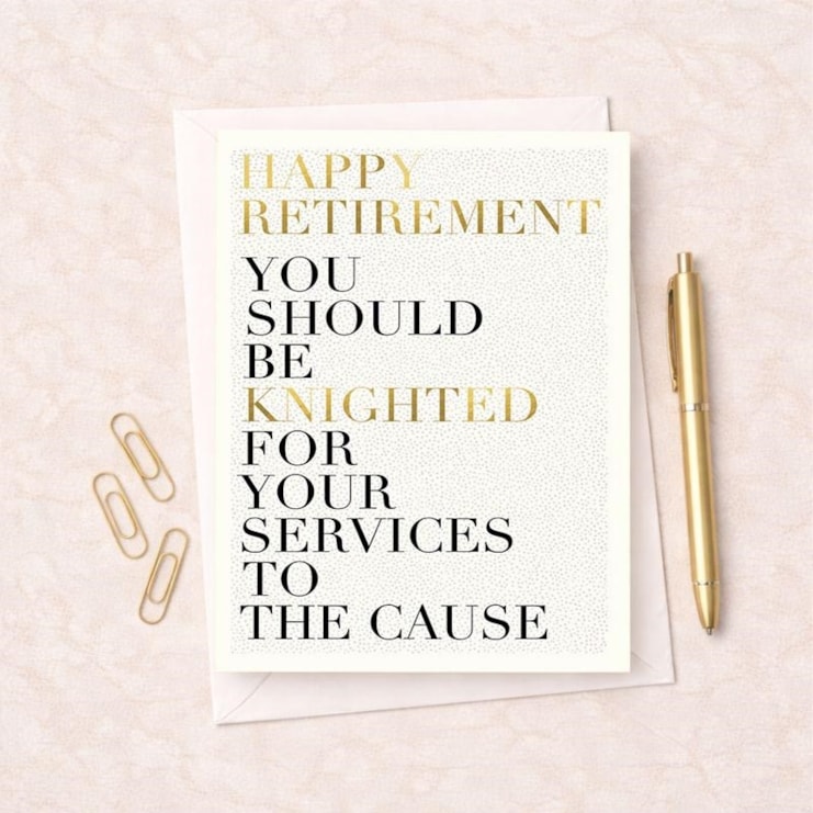 Large Retirement Card - Knighted