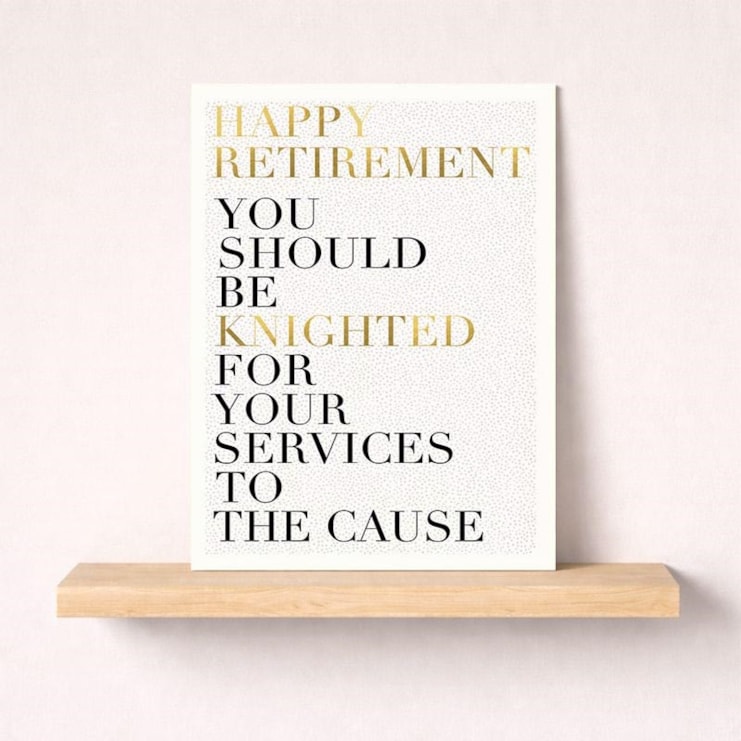 Large Retirement Card - Knighted Large Retirement Card - Knighted