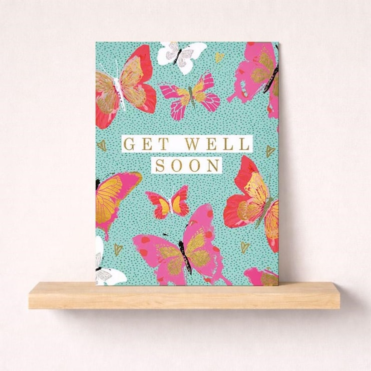 Large Get Well Soon Card - Butterflies Large Get Well Soon Card - Butterflies