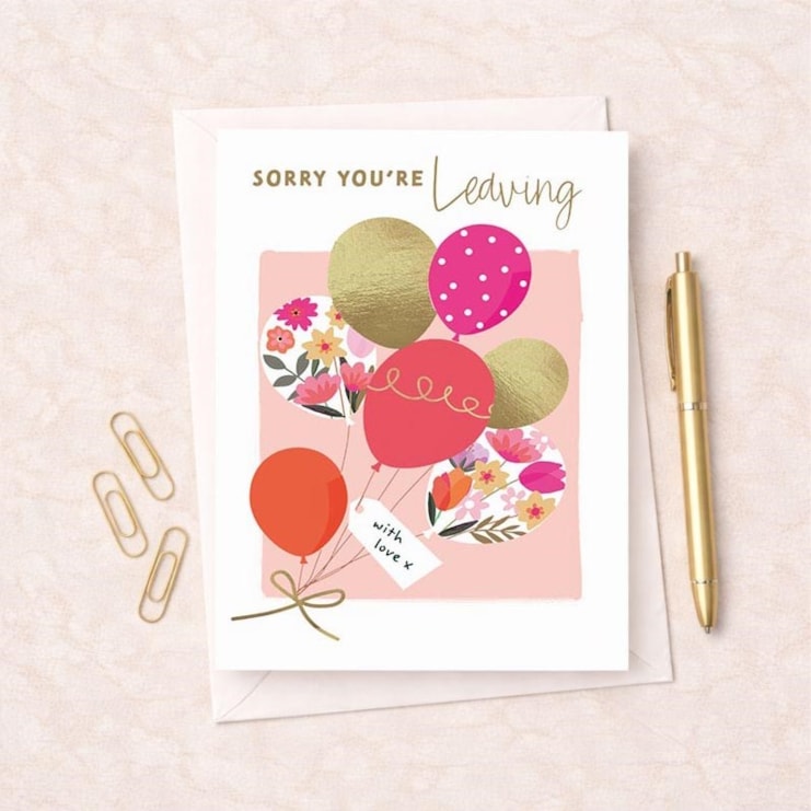 Large Sorry You're Leaving Card - Balloons