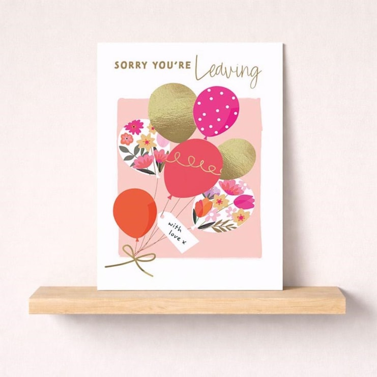 Large Sorry You're Leaving Card - Balloons