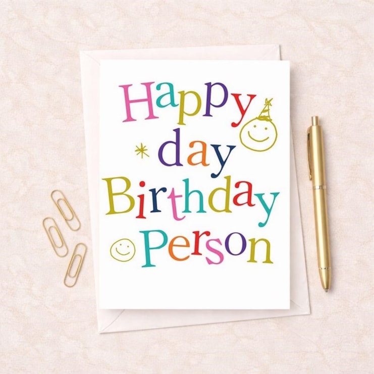 Large Birthday Card - Birthday Happy Day Birthday Person Large Birthday Card - Birthday Happy Day Birthday Person