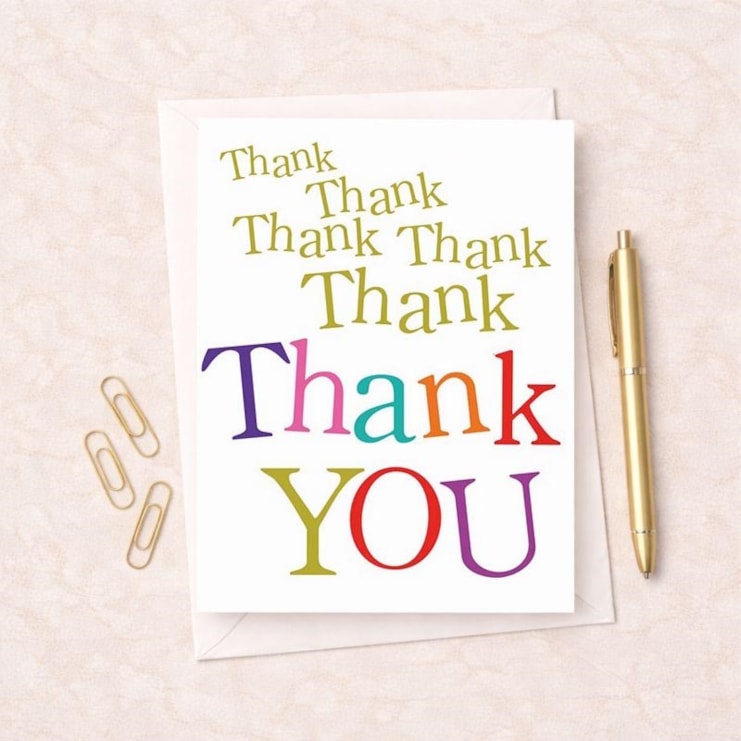 Large Thank You Card - Thank Thank Thank Thank You