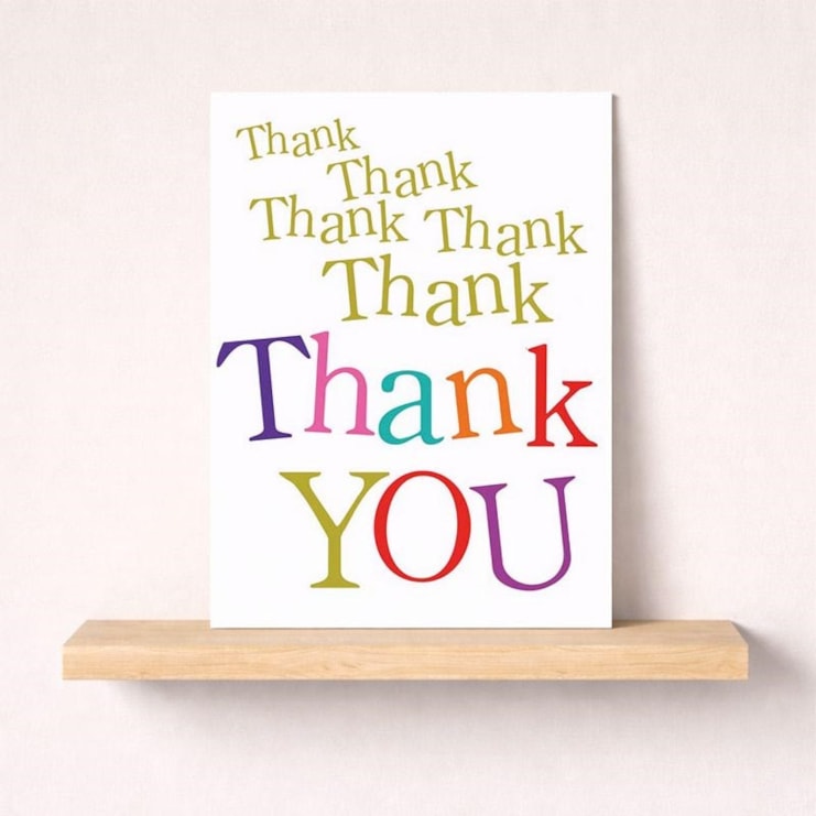 Large Thank You Card - Thank Thank Thank Thank You