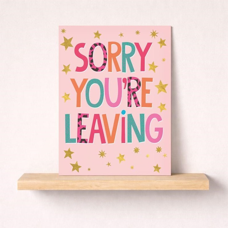 Large Sorry You're Leaving Card - Stars