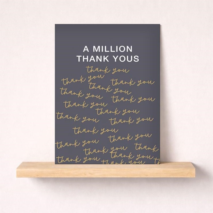 Large Thank You Card - A Million Thank Yous