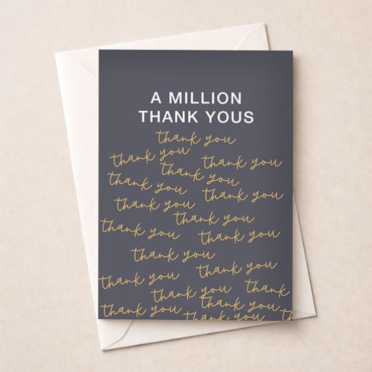 Large Thank You Card - A Million Thank Yous