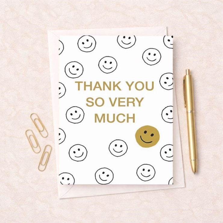 Large Thank You Card - Smiley Faces