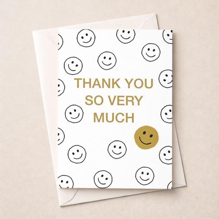 Large Thank You Card - Smiley Faces