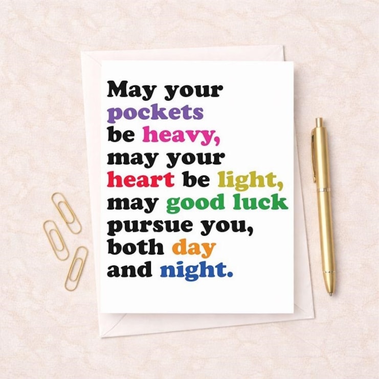 Large Just To Say Card - May Your Pockets Be Heavy Large Just To Say Card - May Your Pockets Be Heavy