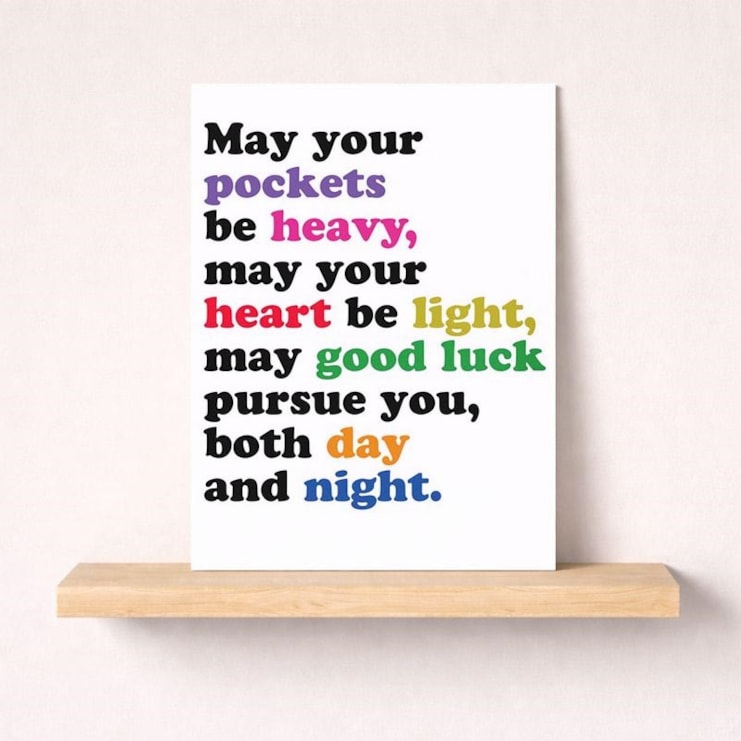 Large Just To Say Card - May Your Pockets Be Heavy Large Just To Say Card - May Your Pockets Be Heavy