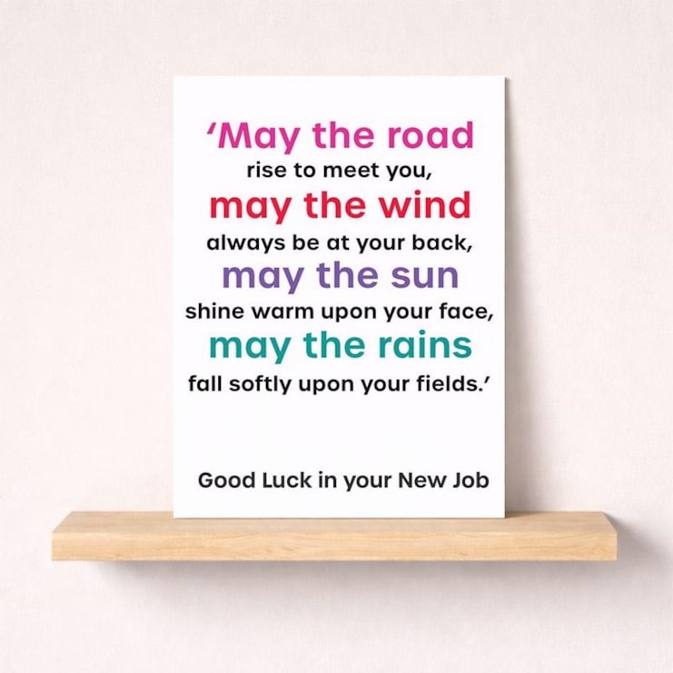 Large Just To Say Card - May The Road Rise To Meet You