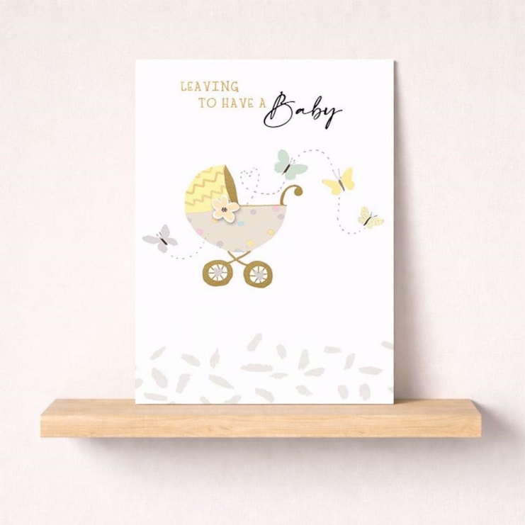 Large Leaving For A Baby Card - Pram Large Leaving For A Baby Card - Pram