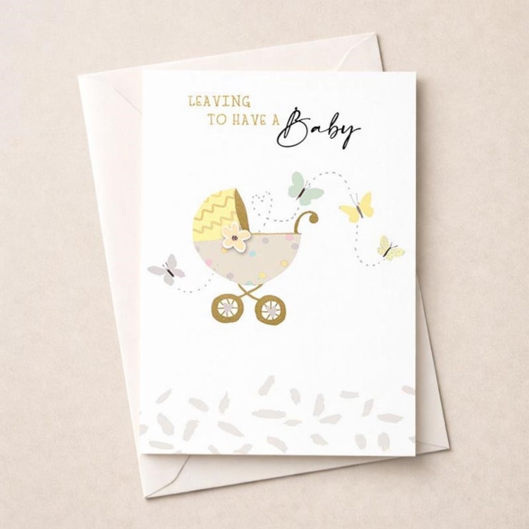 Large Leaving For A Baby Card - Pram