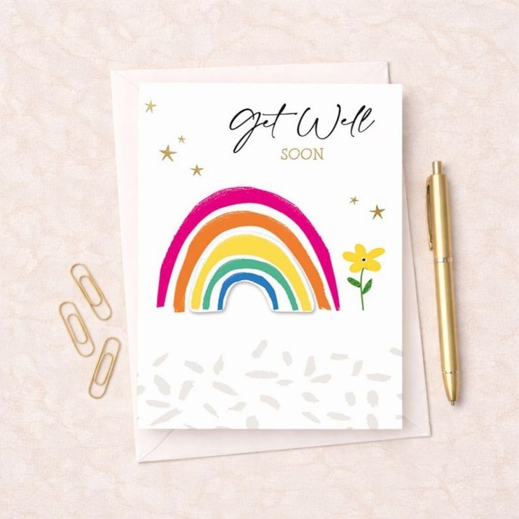 Large Get Well Soon Card - Rainbow