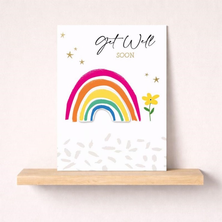 Large Get Well Soon Card - Rainbow