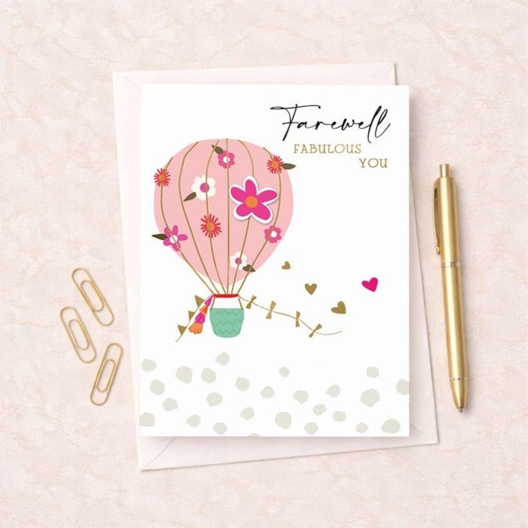 Large Sorry You're Leaving Card - Hot Air Balloon