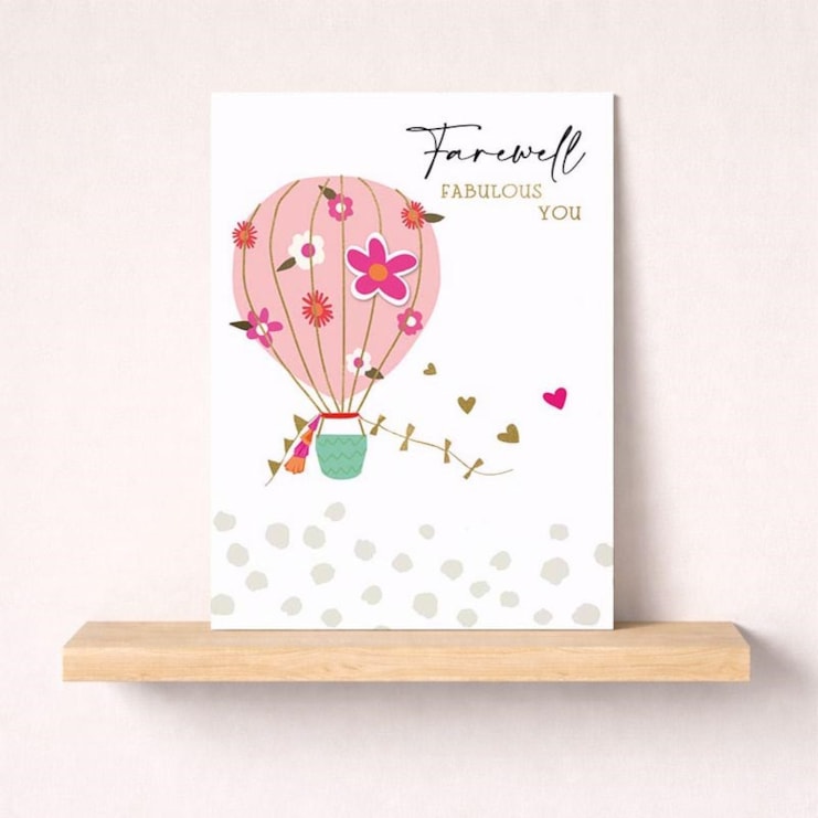 Large Sorry You're Leaving Card - Hot Air Balloon