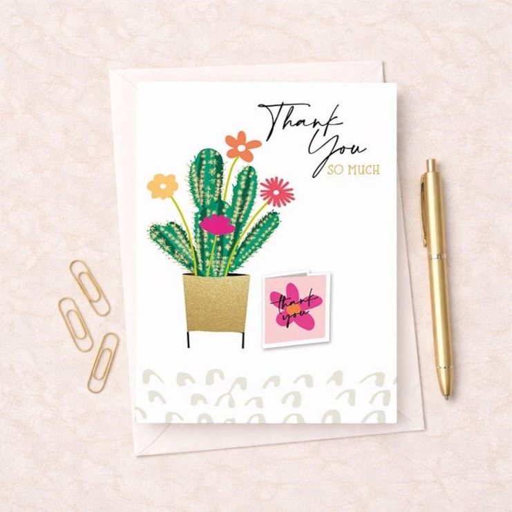 Large Thank You Card - Cactus