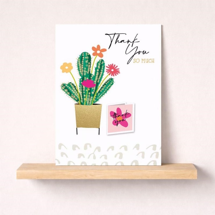 Large Thank You Card - Cactus