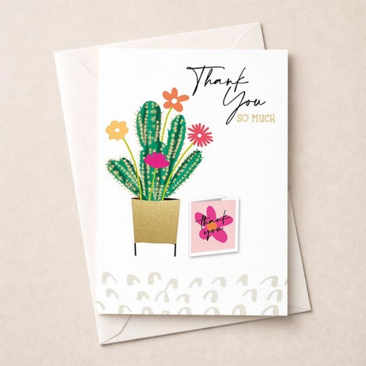 Large Thank You Card - Cactus