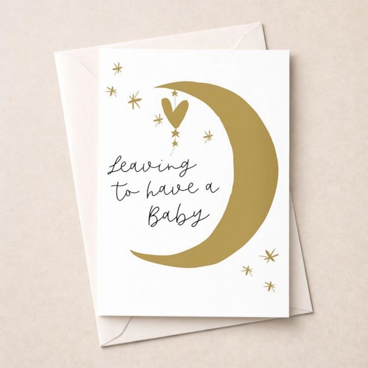 Large Leaving For A Baby Card - Crescent Moon