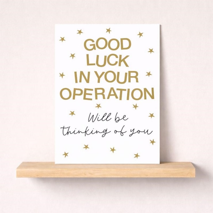 Large Get Well Soon Card - Good Luck In Your Operation