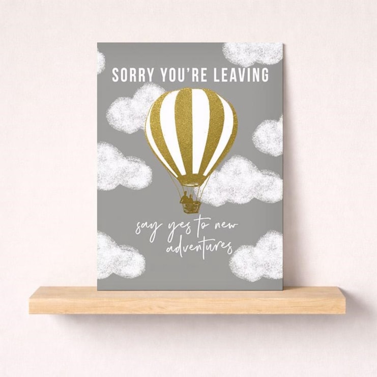Large Sorry You're Leaving Card - Hot Air Balloon Large Sorry You're Leaving Card - Hot Air Balloon