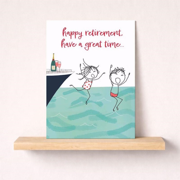 Large Retirement Card - Jumping Into The Sea