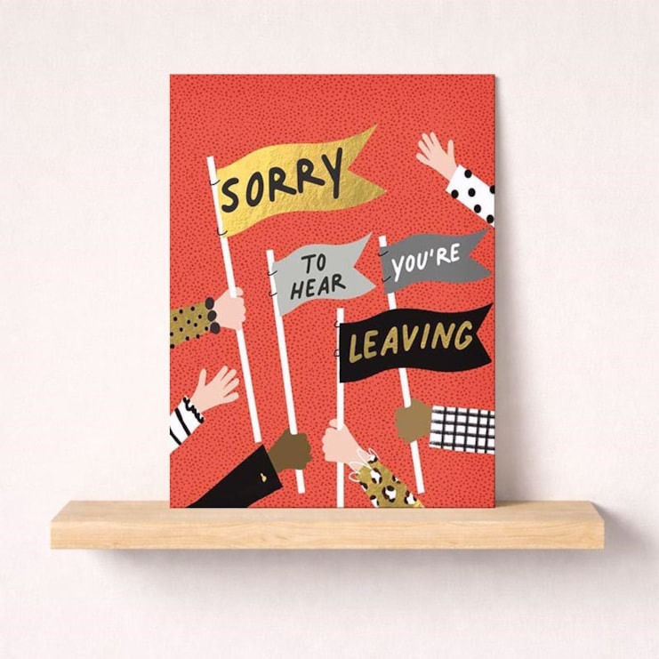 Large Sorry You're Leaving Card - Flags Large Sorry You're Leaving Card - Flags