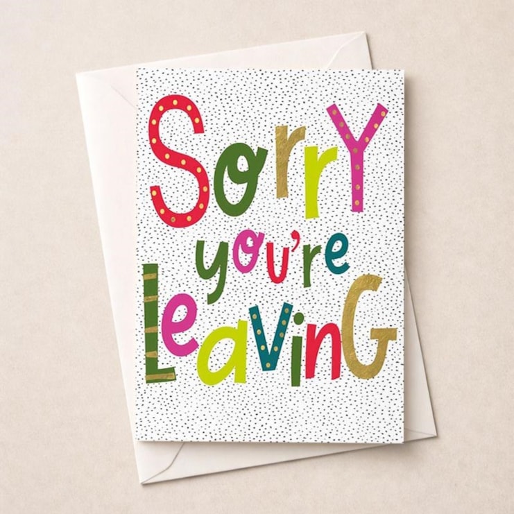 Large Sorry You're Leaving Card - Sorry