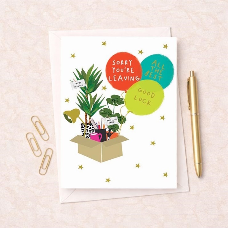 Large Sorry You're Leaving Card - Leaving Balloons Large Sorry You're Leaving Card - Leaving Balloons