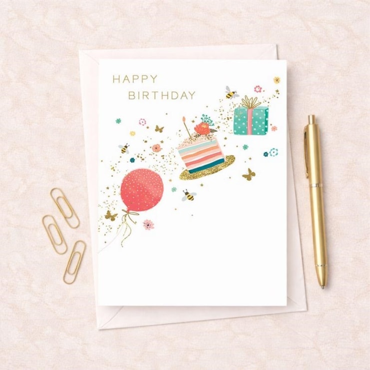 Large Birthday Card - Gifts & Cakes