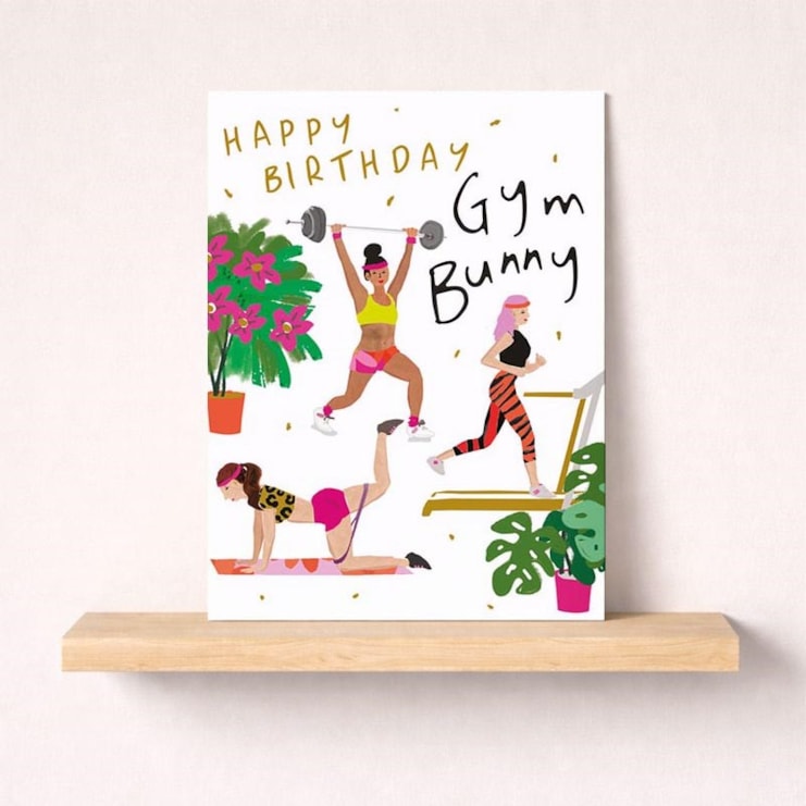 Large Birthday Card - Gym Bunny Large Birthday Card - Gym Bunny
