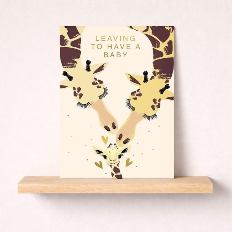 Large Leaving For A Baby Card -