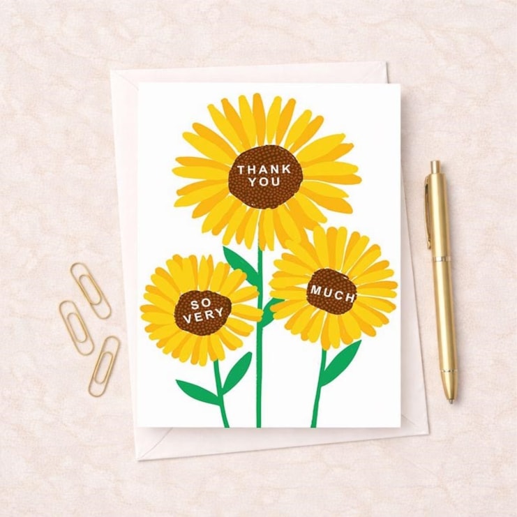 Large Thank You Card - Sunflowers