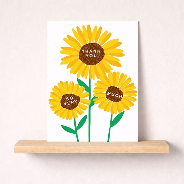 Large Thank You Card - Sunflowers